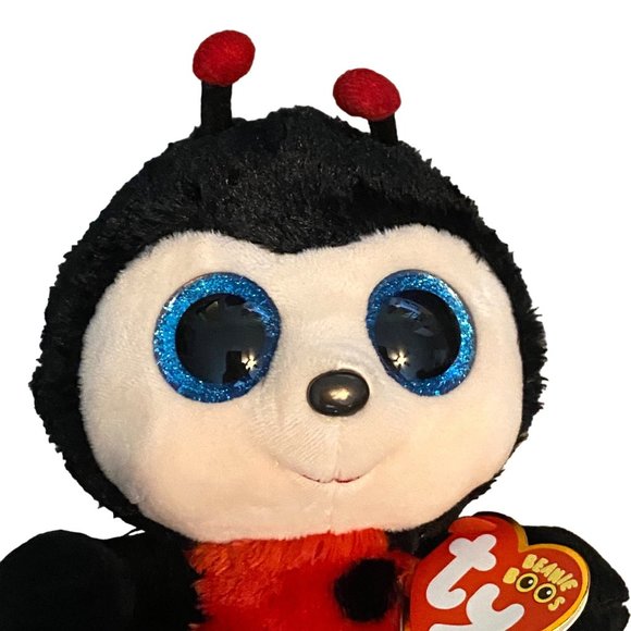 Ty Beanie Boos Izzy the Ladybug 6” Beanbag Plush Glitter Eyes - Picture 2 of 7